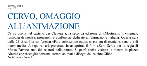 gibba - 70 anni di animazione 2012 - 07 - 13 - foto dell'articolo sulla La Stampa
